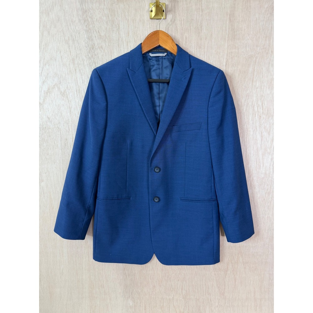 Marc New York Andrew Marc Skinny Suit Jacket 18SK Blue Blazer 2-Button